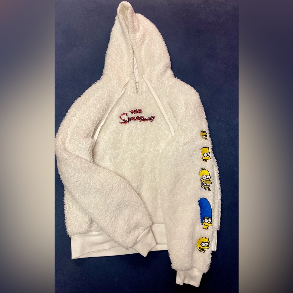 The Simpsons white Medium Hoodie Sweatshirt